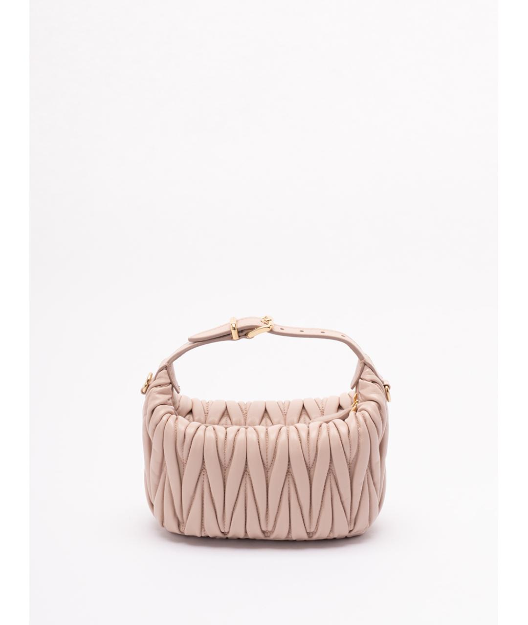 MIU MIU Розовая кожаная сумка с короткими ручками, фото 2