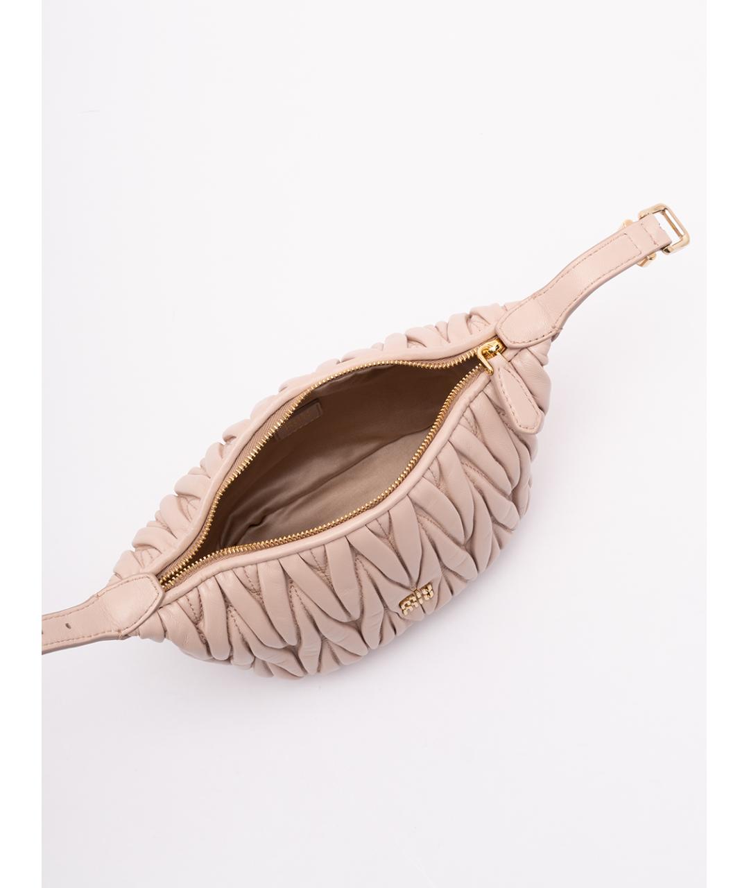 MIU MIU Розовая кожаная сумка с короткими ручками, фото 6