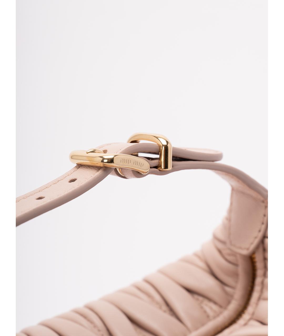 MIU MIU Розовая кожаная сумка с короткими ручками, фото 4