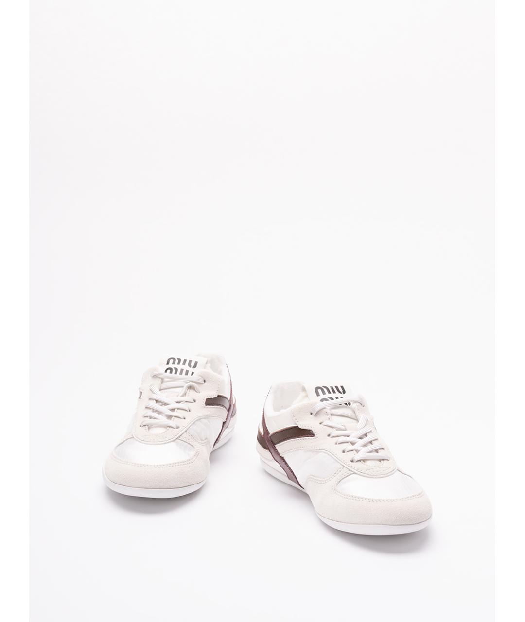 MIU MIU Белые текстильные кроссовки, фото 2