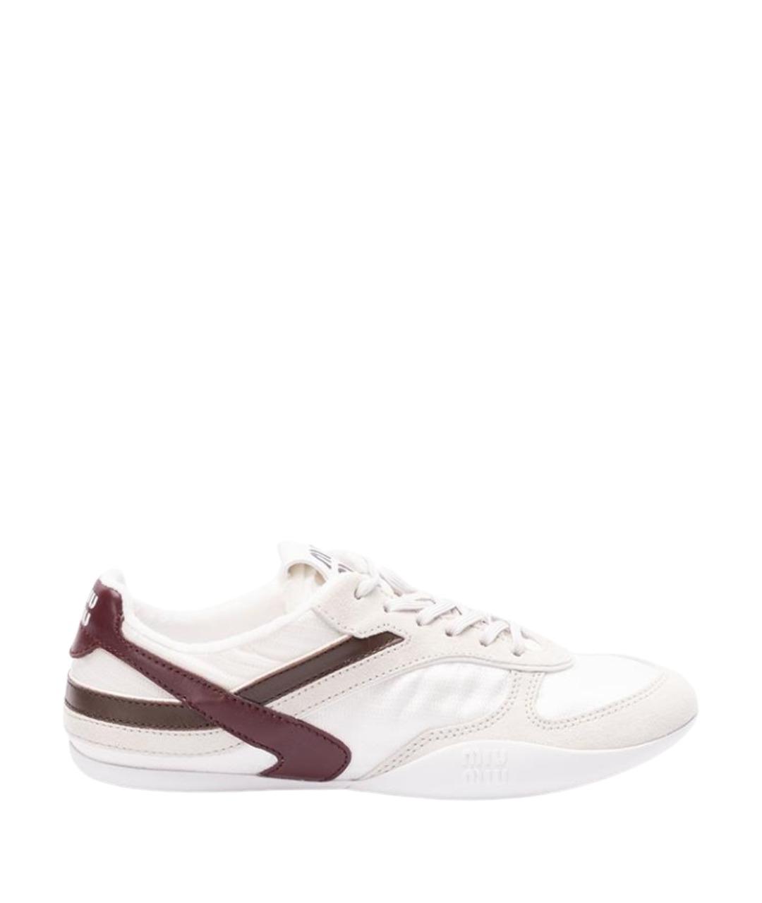 MIU MIU Белые текстильные кроссовки, фото 1