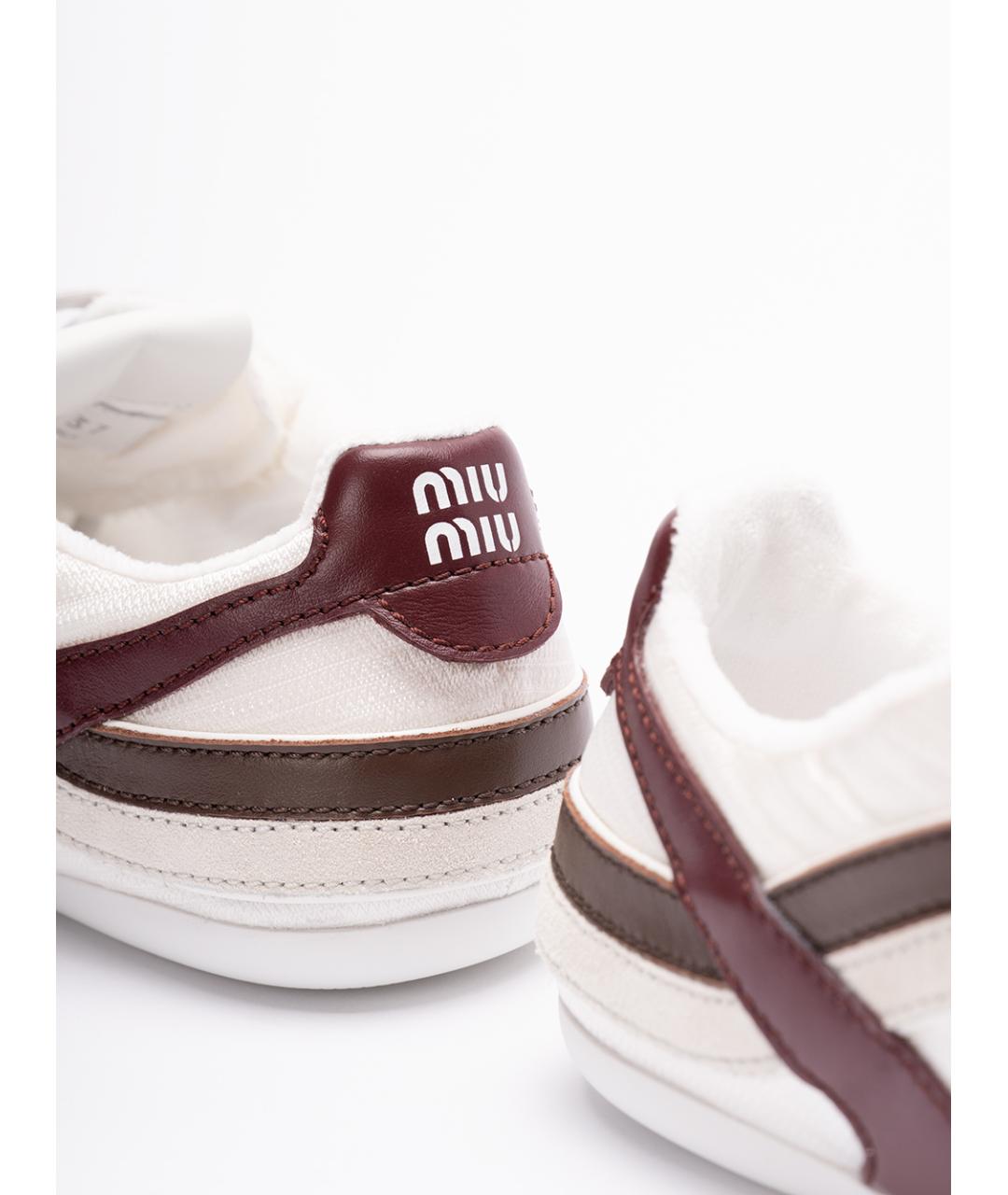 MIU MIU Белые текстильные кроссовки, фото 5