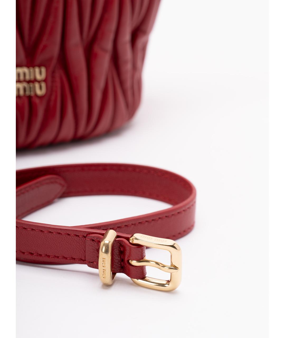 MIU MIU Красная кожаная сумка с короткими ручками, фото 5