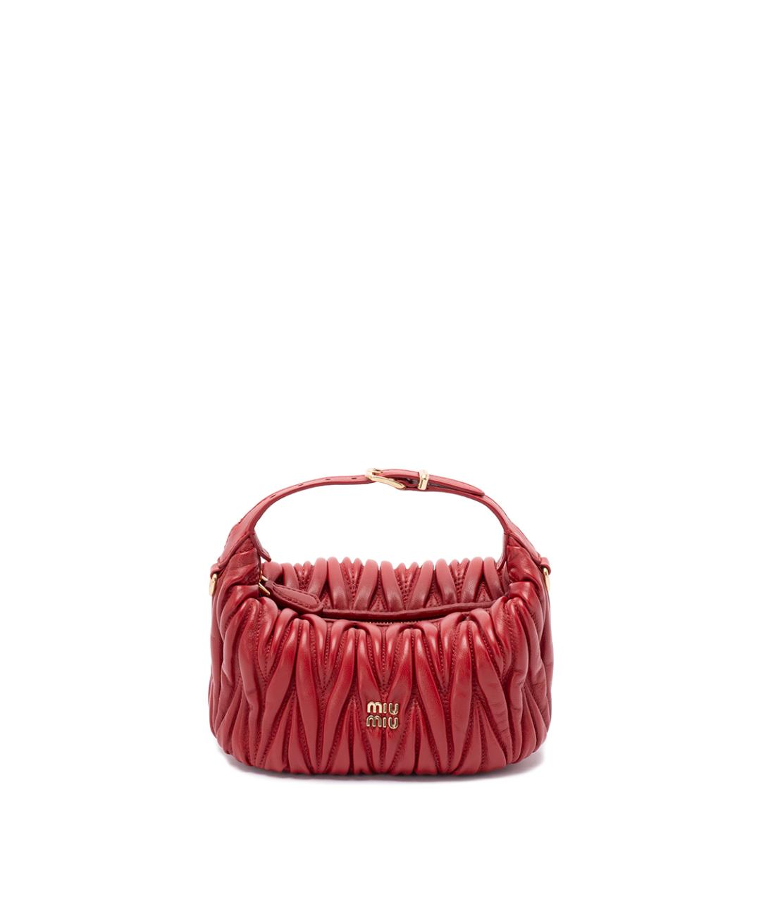 MIU MIU Красная кожаная сумка с короткими ручками, фото 1