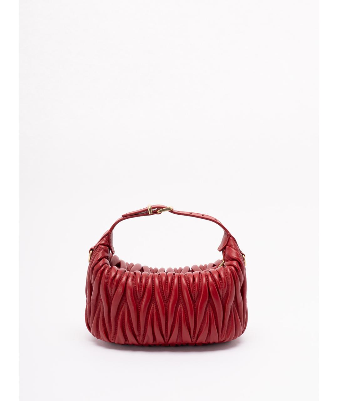 MIU MIU Красная кожаная сумка с короткими ручками, фото 2