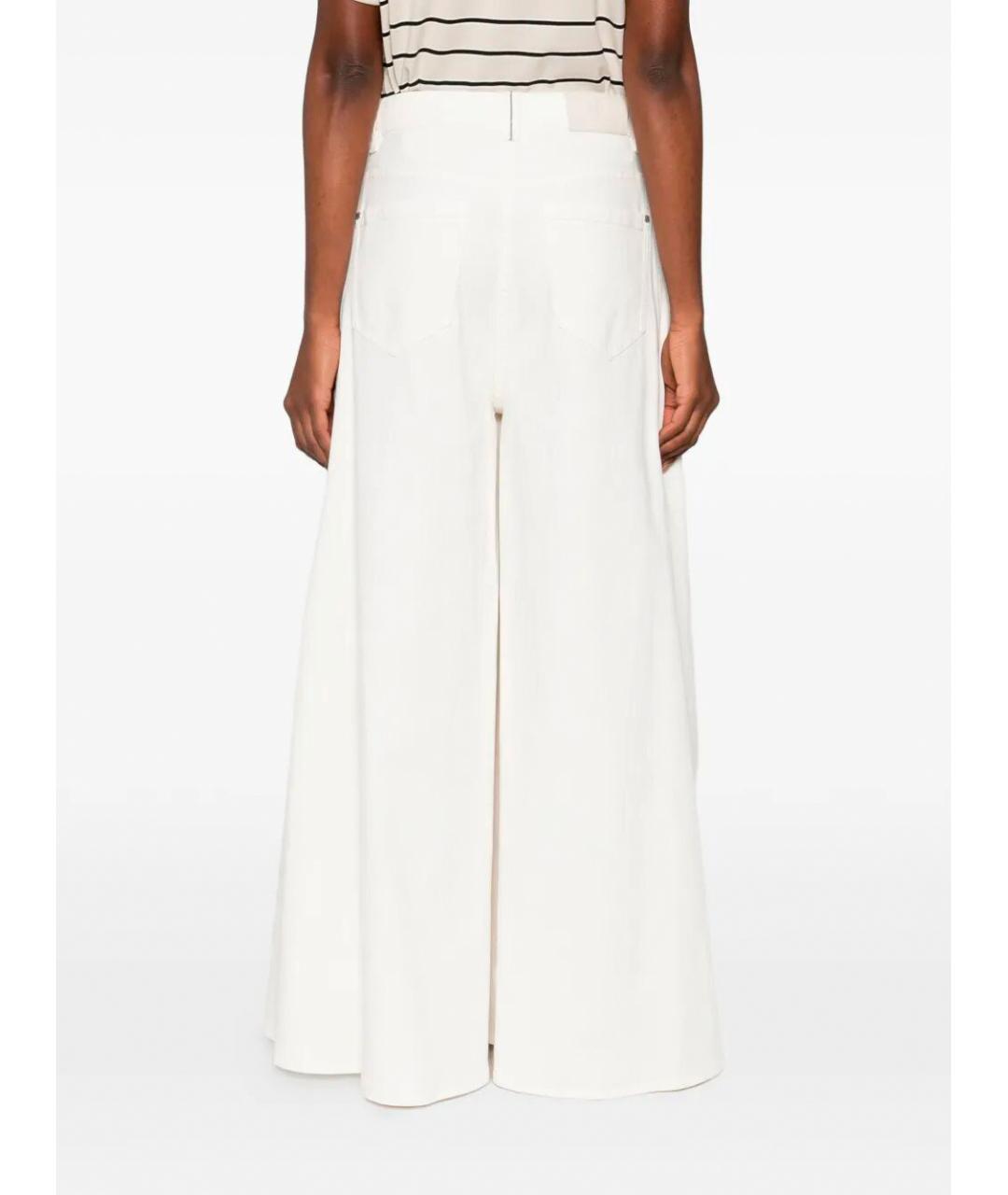 BRUNELLO CUCINELLI Белые хлопковые прямые джинсы, фото 4