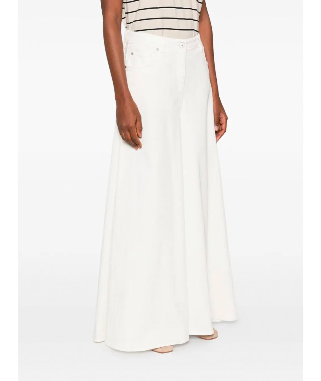 BRUNELLO CUCINELLI Белые хлопковые прямые джинсы, фото 3