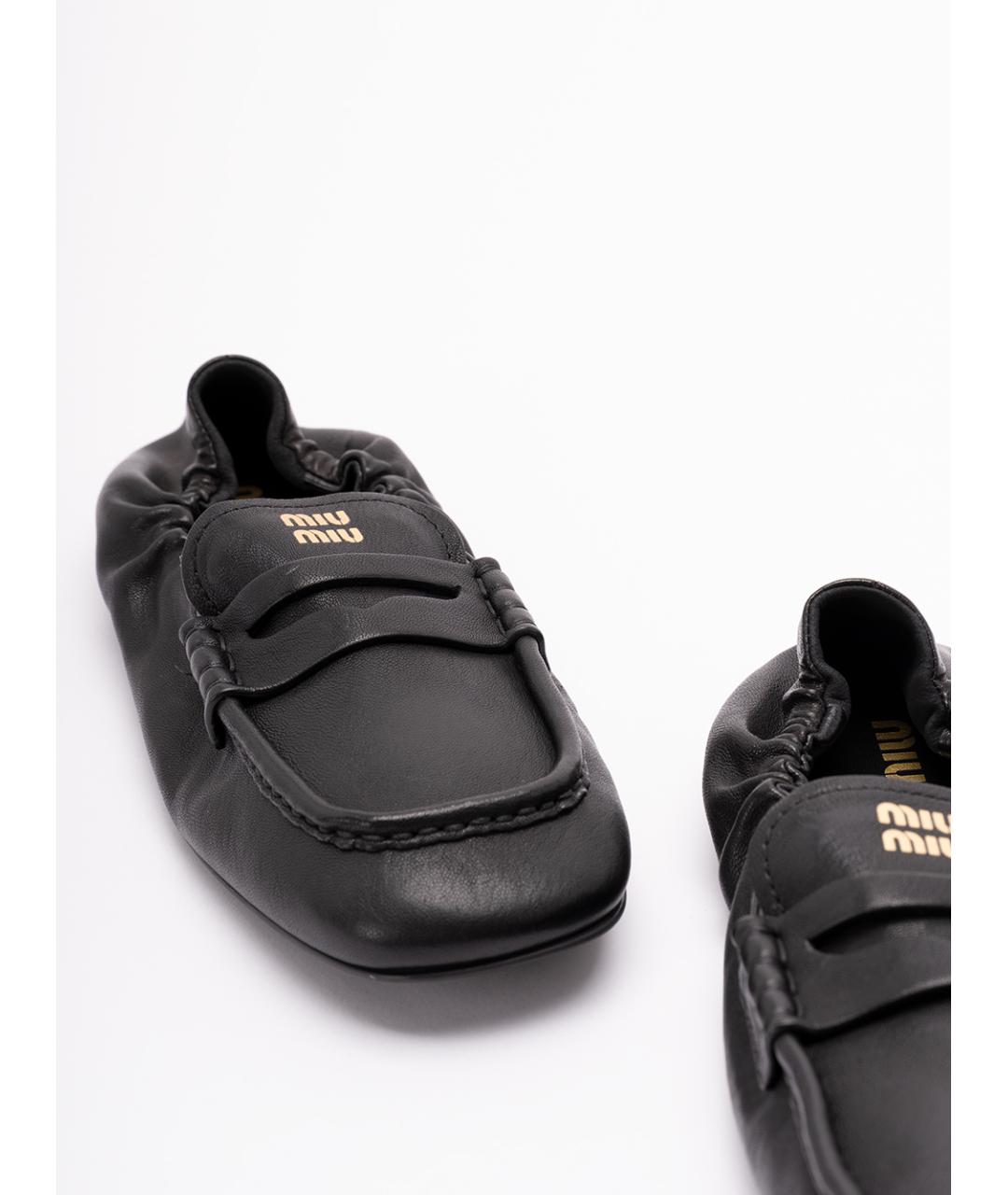 MIU MIU Черные кожаные лоферы, фото 5
