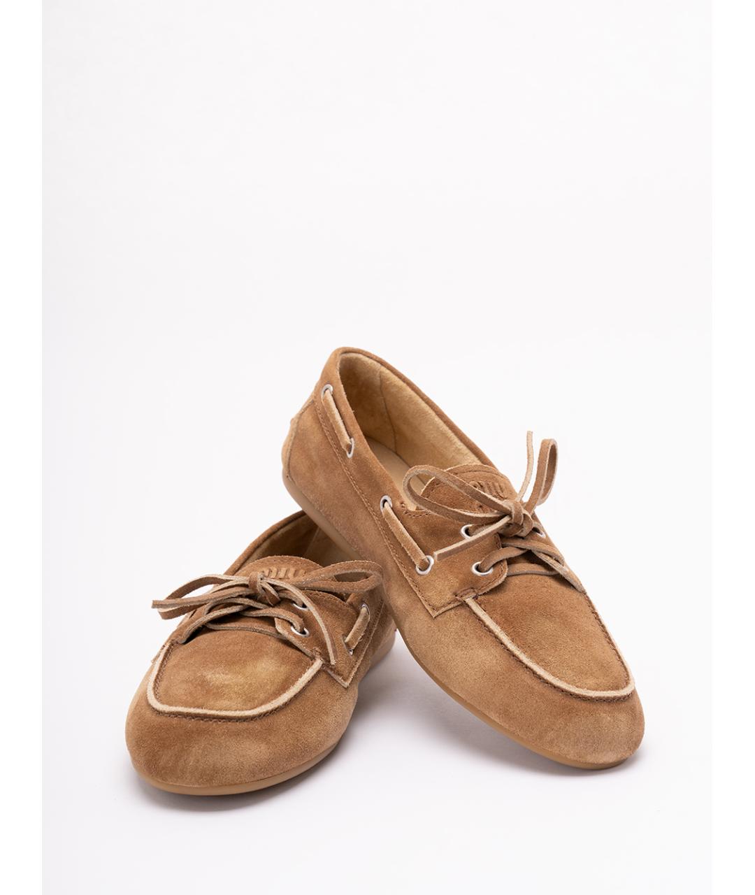 MIU MIU Коричневые замшевые лоферы, фото 5