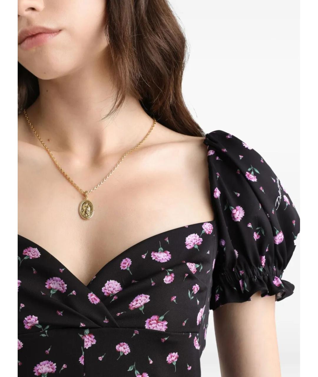 DOLCE&GABBANA Черное шелковое платье, фото 5