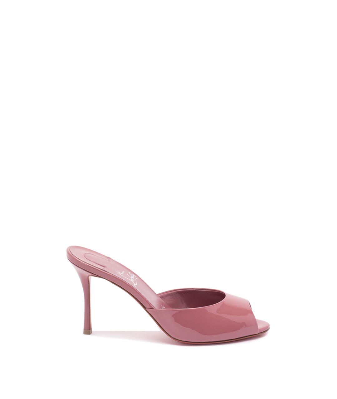 CHRISTIAN LOUBOUTIN Розовые кожаные мюли, фото 7