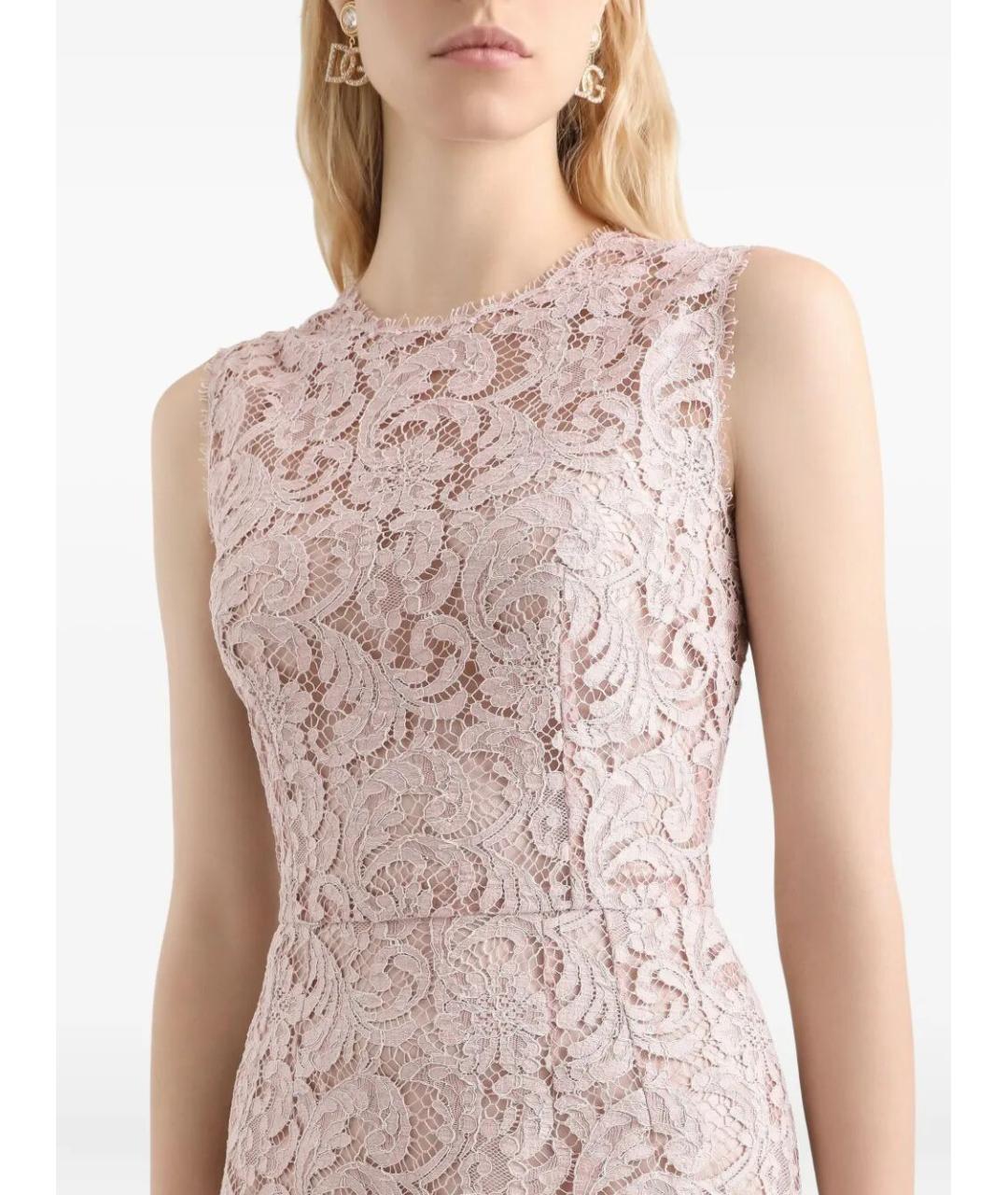 DOLCE&GABBANA Розовое хлопковое платье, фото 4