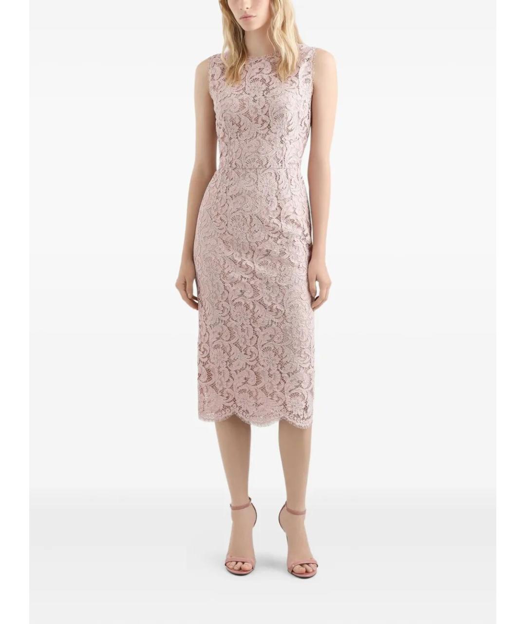 DOLCE&GABBANA Розовое хлопковое платье, фото 2