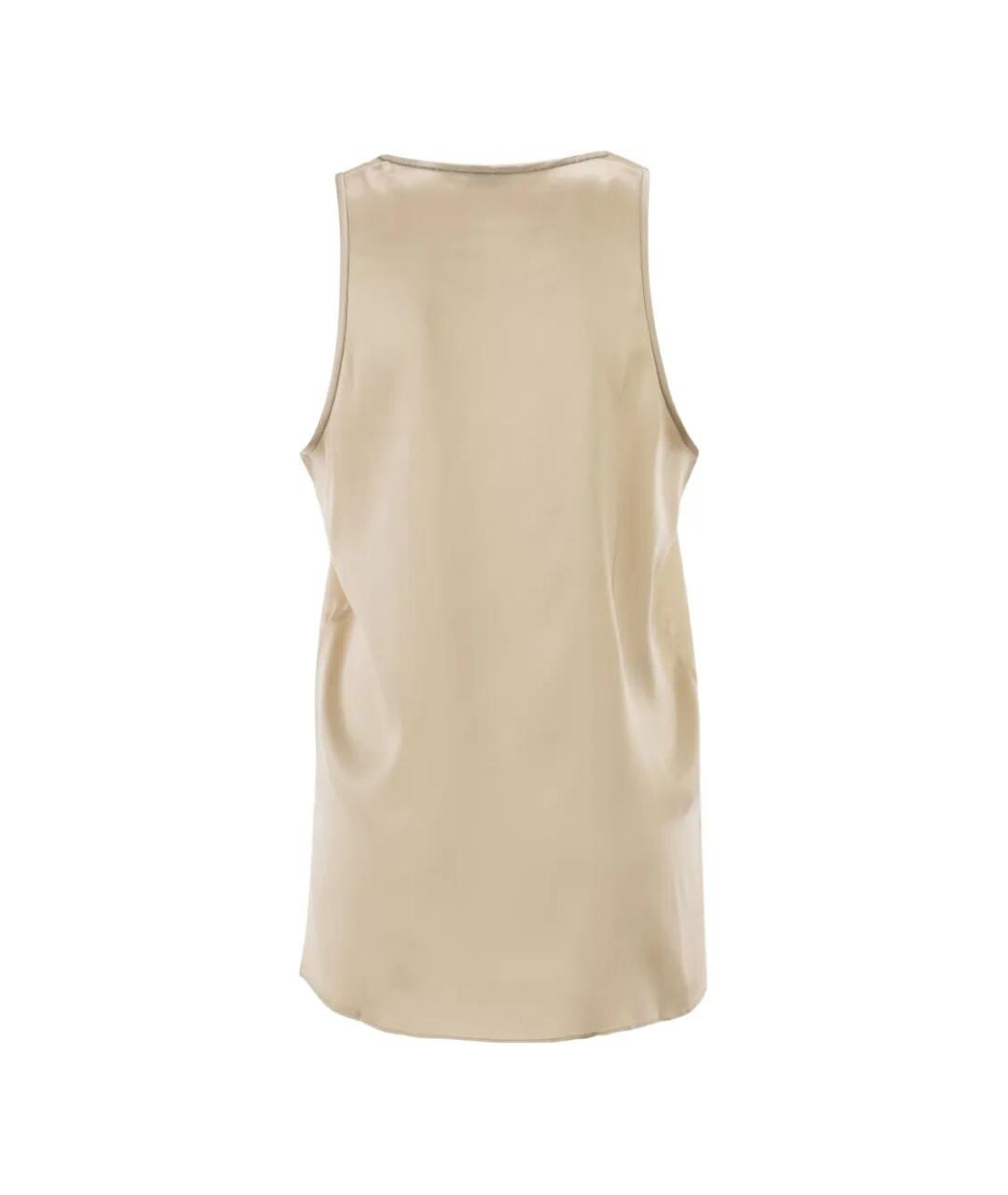 BRUNELLO CUCINELLI Бежевая шелковая блузы, фото 2