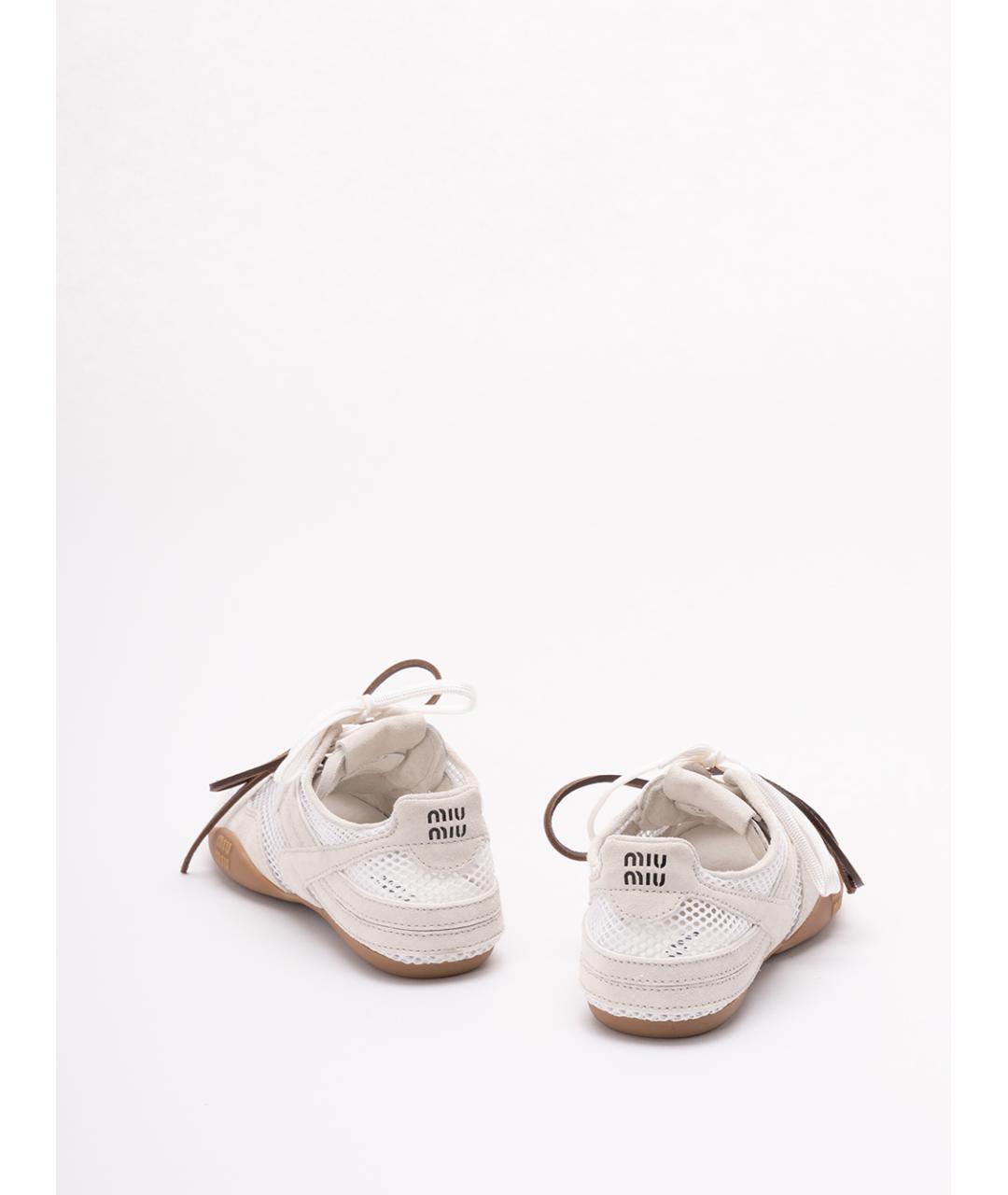 MIU MIU Белые текстильные кроссовки, фото 3