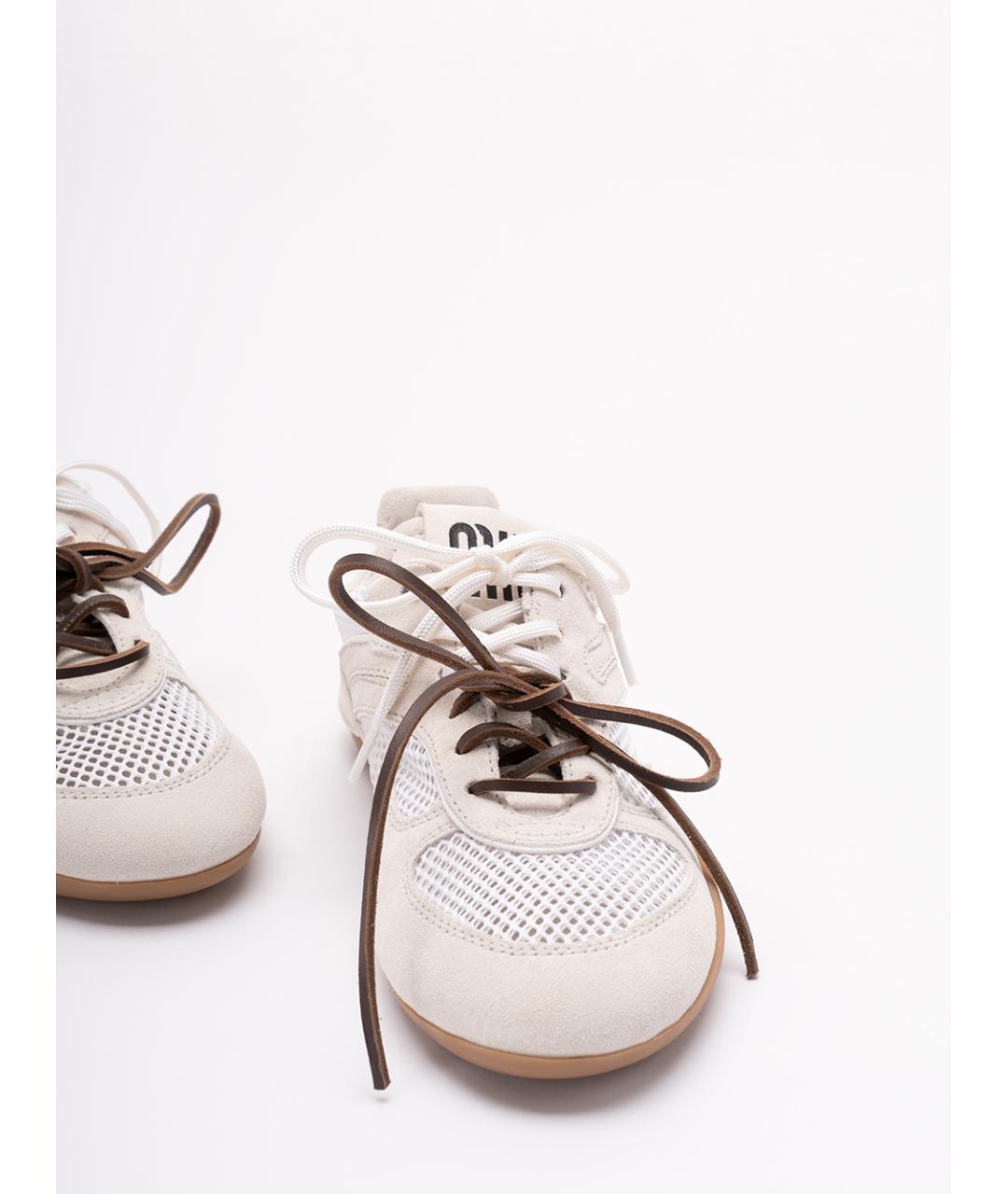 MIU MIU Белые текстильные кроссовки, фото 5