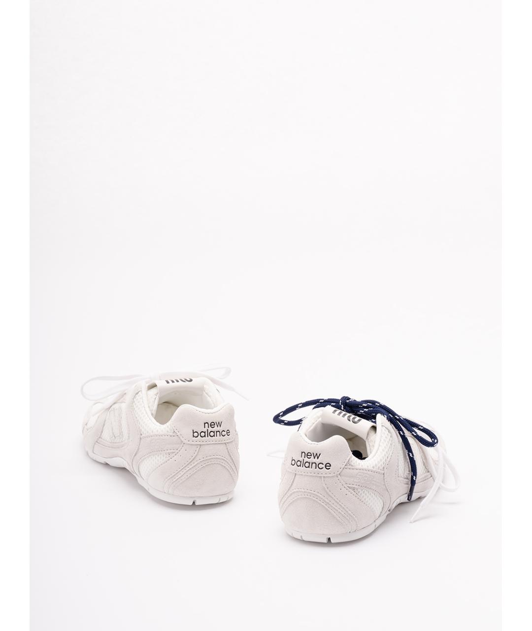 MIU MIU Белые кожаные кроссовки, фото 3