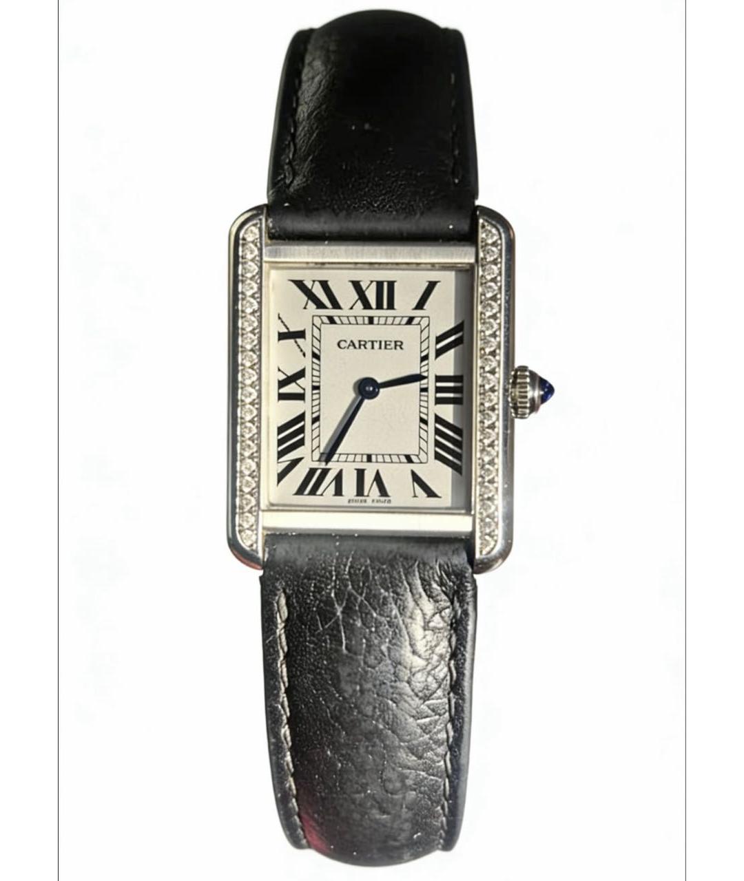 CARTIER Черные металлические часы, фото 6