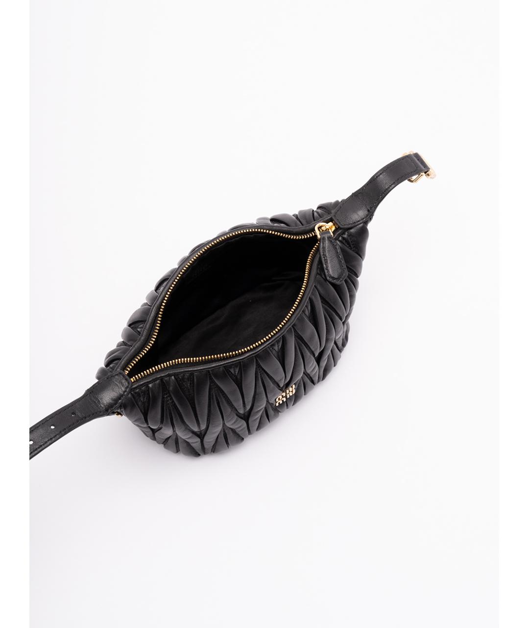 MIU MIU Черная кожаная сумка с короткими ручками, фото 6