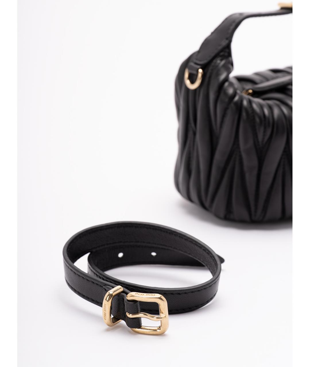 MIU MIU Черная кожаная сумка с короткими ручками, фото 5