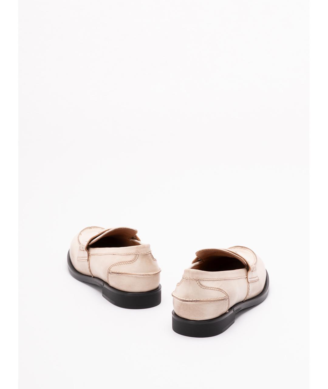 MIU MIU Бежевые кожаные лоферы, фото 3