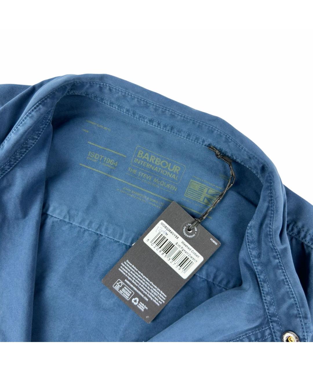 BARBOUR Синяя хлопковая кэжуал рубашка, фото 3