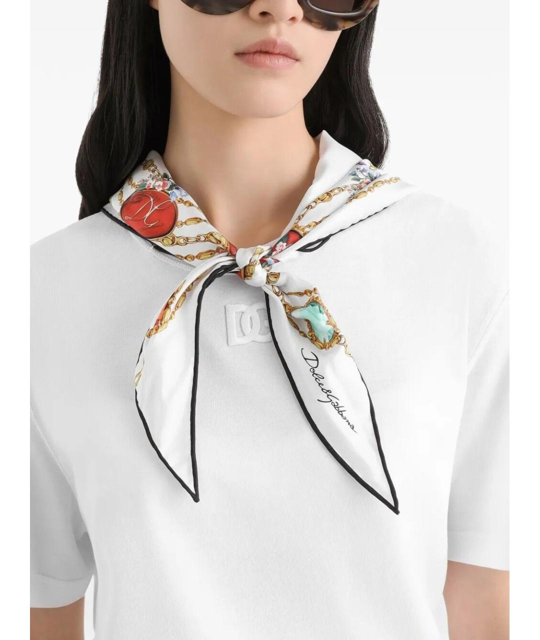 DOLCE&GABBANA Белая хлопковая футболка, фото 4