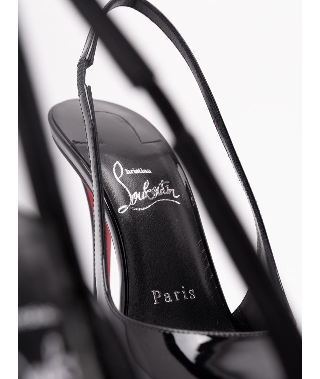 CHRISTIAN LOUBOUTIN Черные кожаные туфли, фото 4