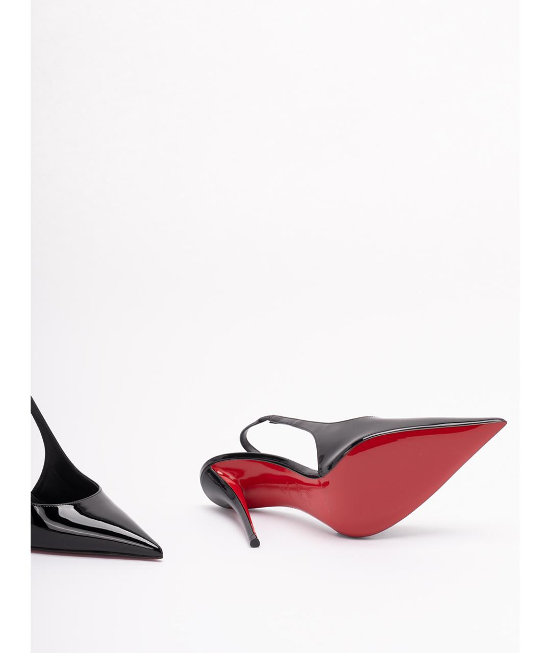 CHRISTIAN LOUBOUTIN Черные кожаные туфли, фото 3