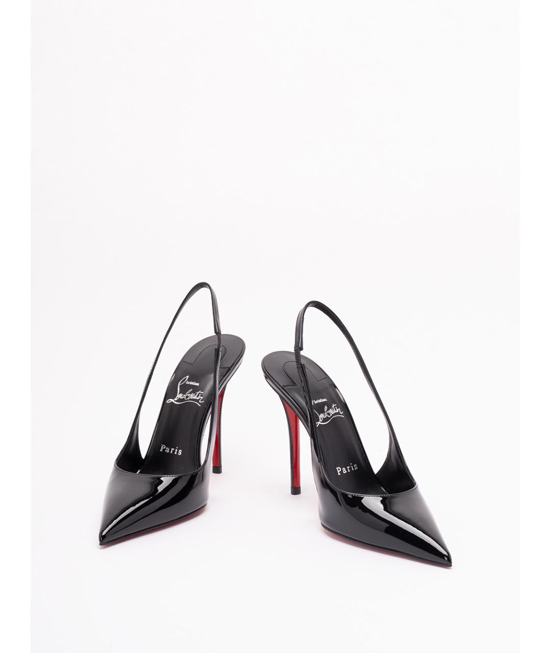 CHRISTIAN LOUBOUTIN Черные кожаные туфли, фото 2