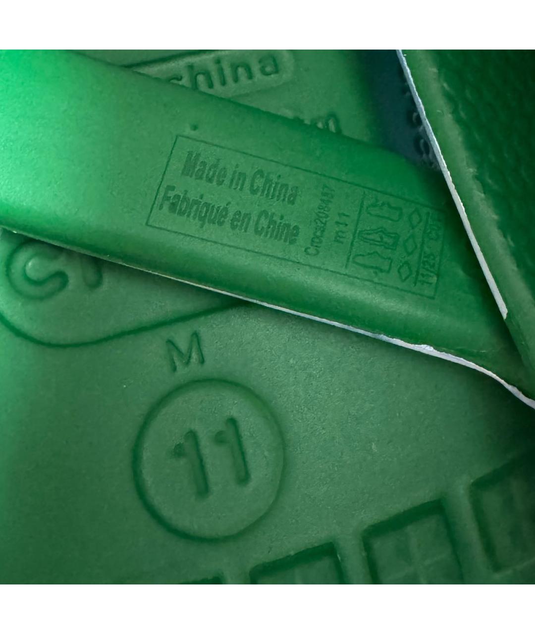 CROCS Зеленые резиновые шлепанцы, фото 7