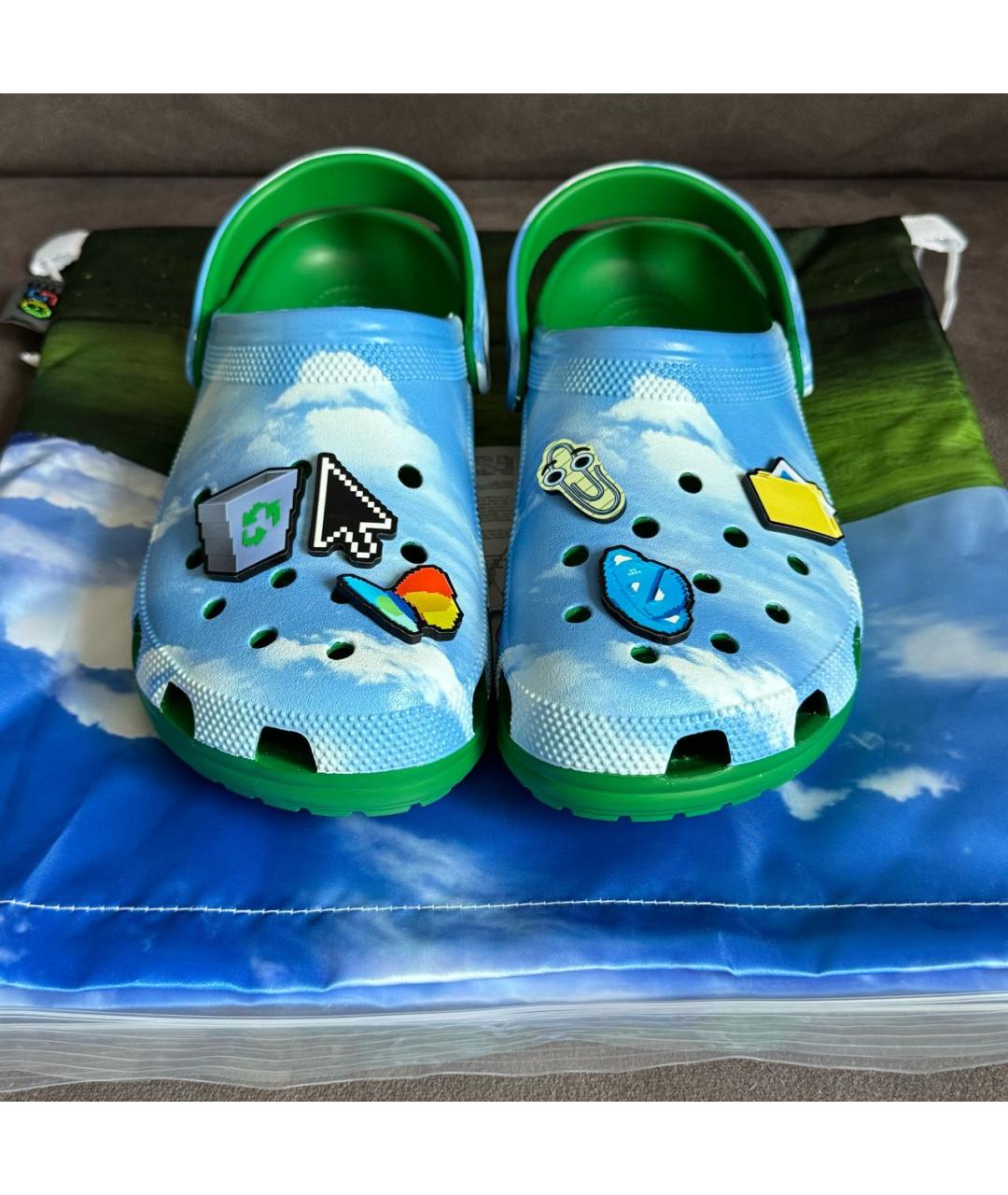 CROCS Зеленые резиновые шлепанцы, фото 2