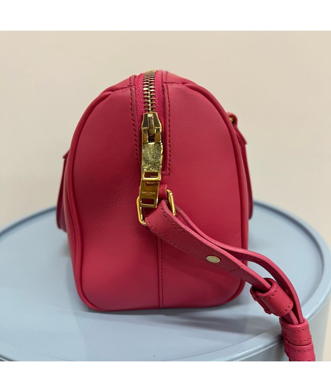 SAINT LAURENT Розовая кожаная сумка через плечо, фото 4