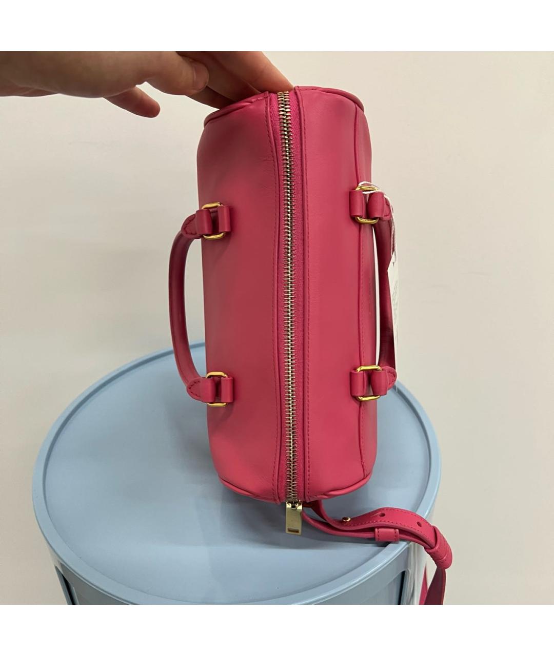 SAINT LAURENT Розовая кожаная сумка через плечо, фото 5