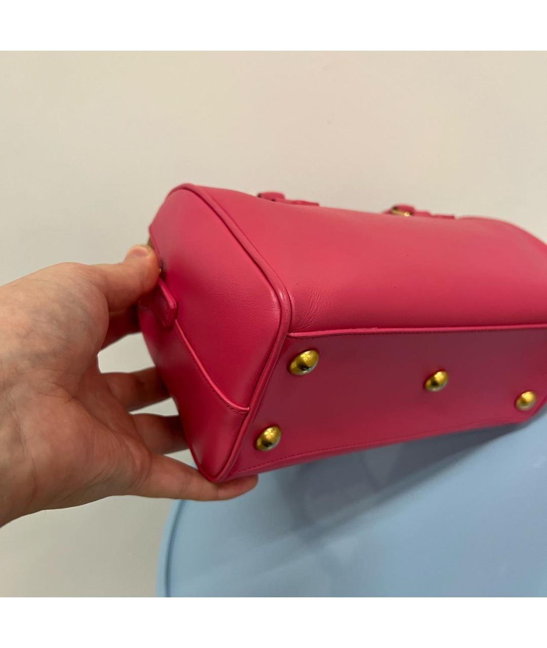 SAINT LAURENT Розовая кожаная сумка через плечо, фото 8