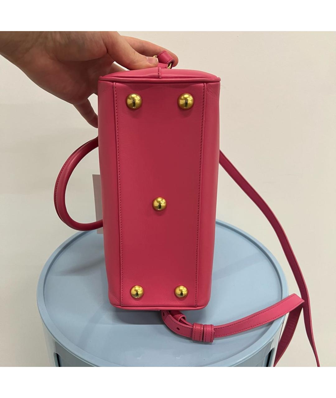 SAINT LAURENT Розовая кожаная сумка через плечо, фото 6