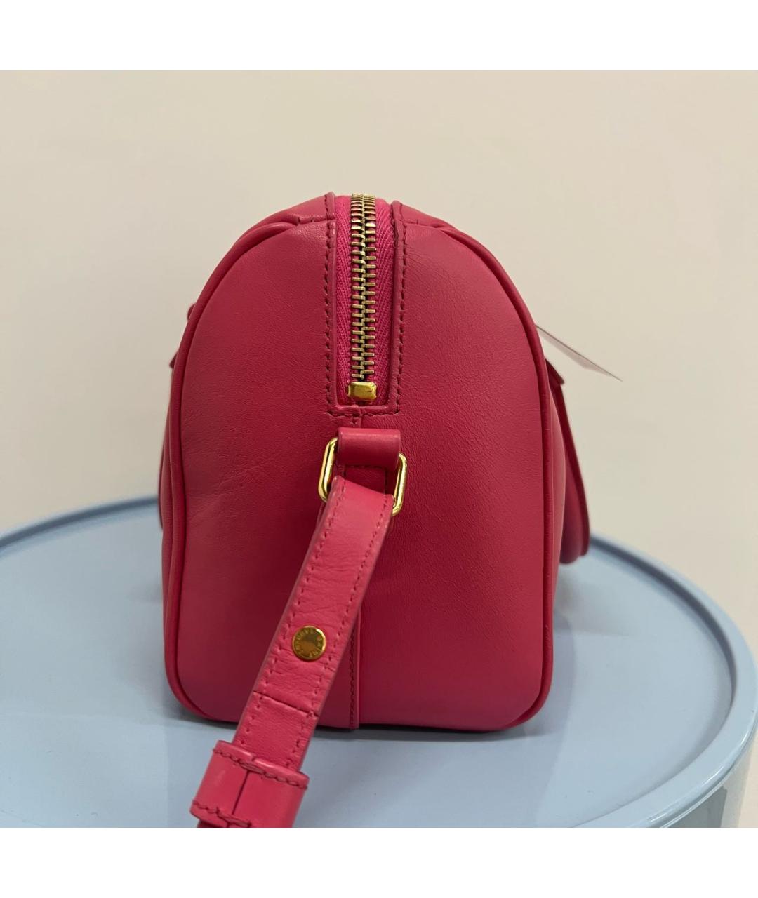 SAINT LAURENT Розовая кожаная сумка через плечо, фото 2