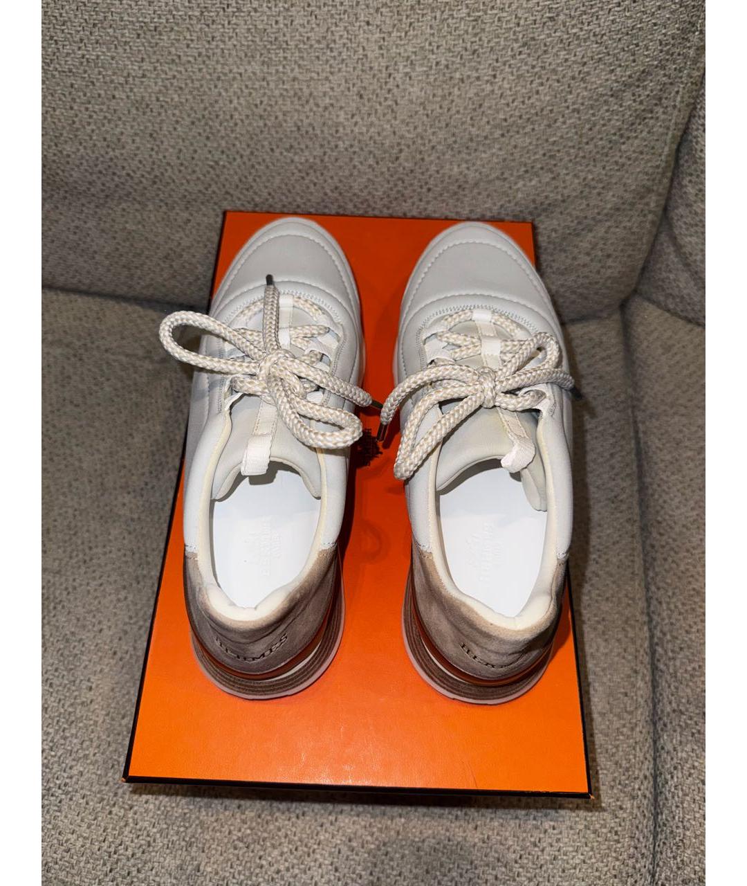 HERMES Белые неопреновые кроссовки, фото 3