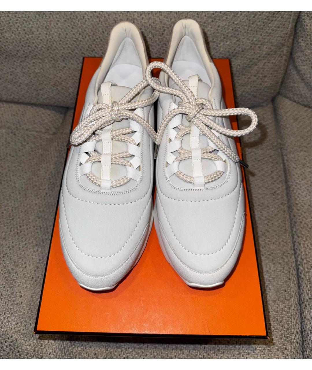 HERMES Белые неопреновые кроссовки, фото 2