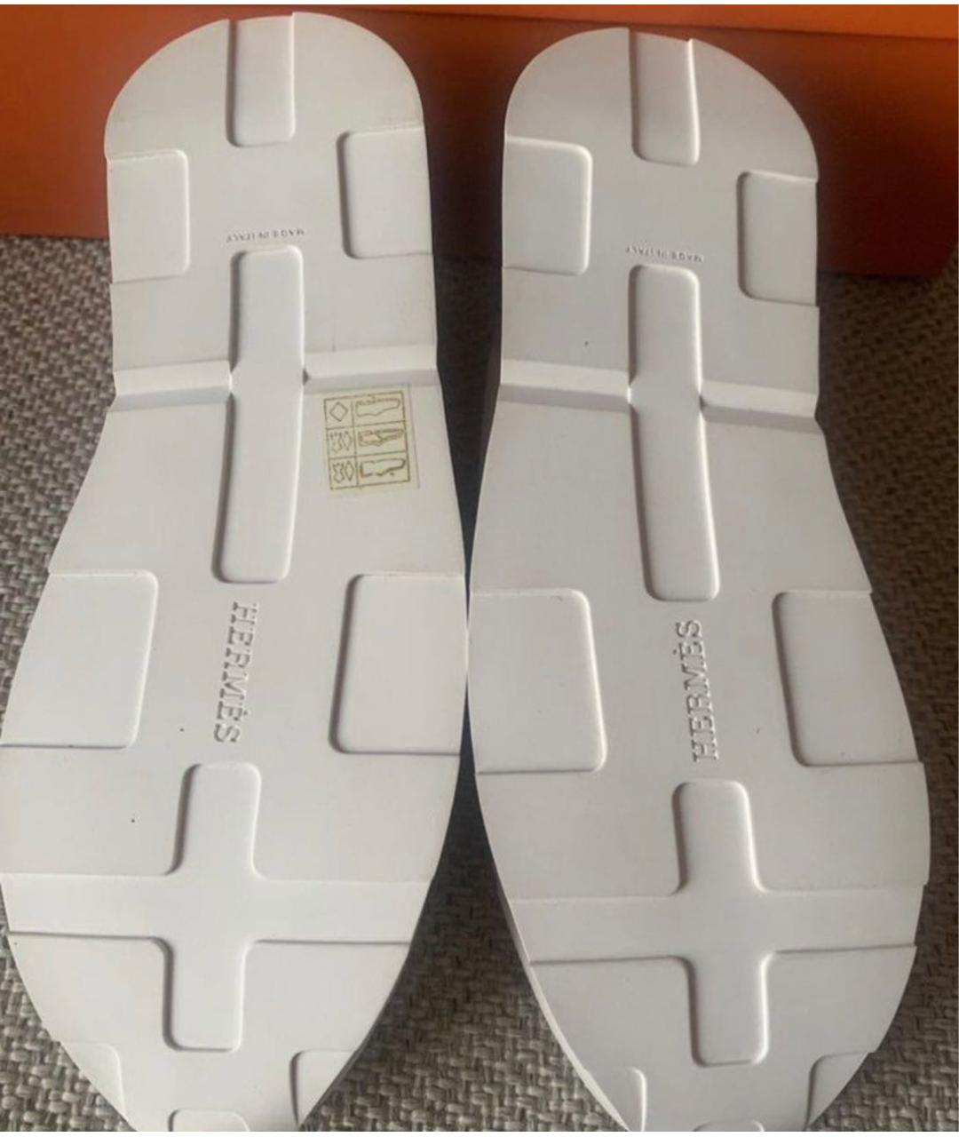 HERMES Белые неопреновые кроссовки, фото 6
