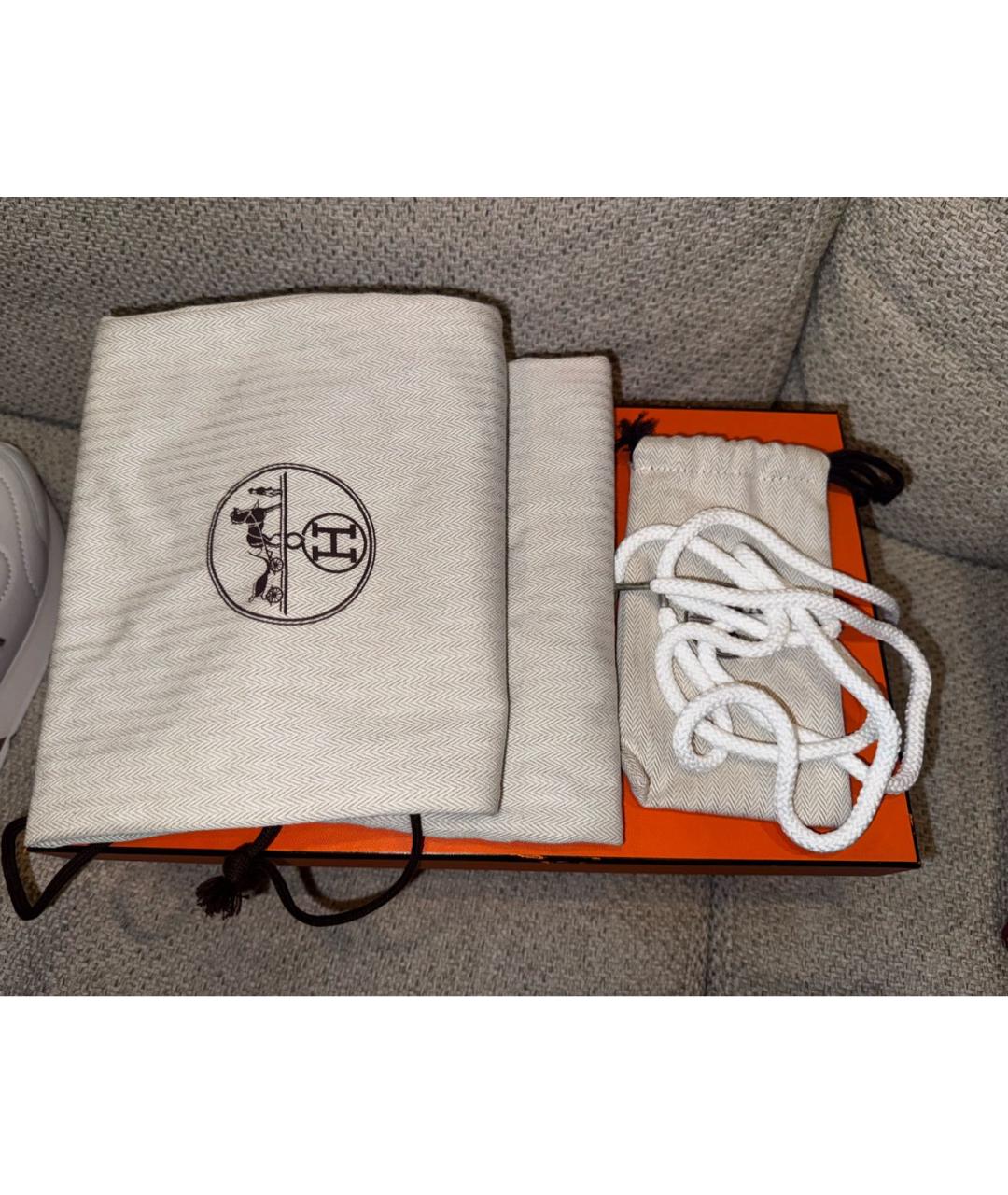 HERMES Белые неопреновые кроссовки, фото 5