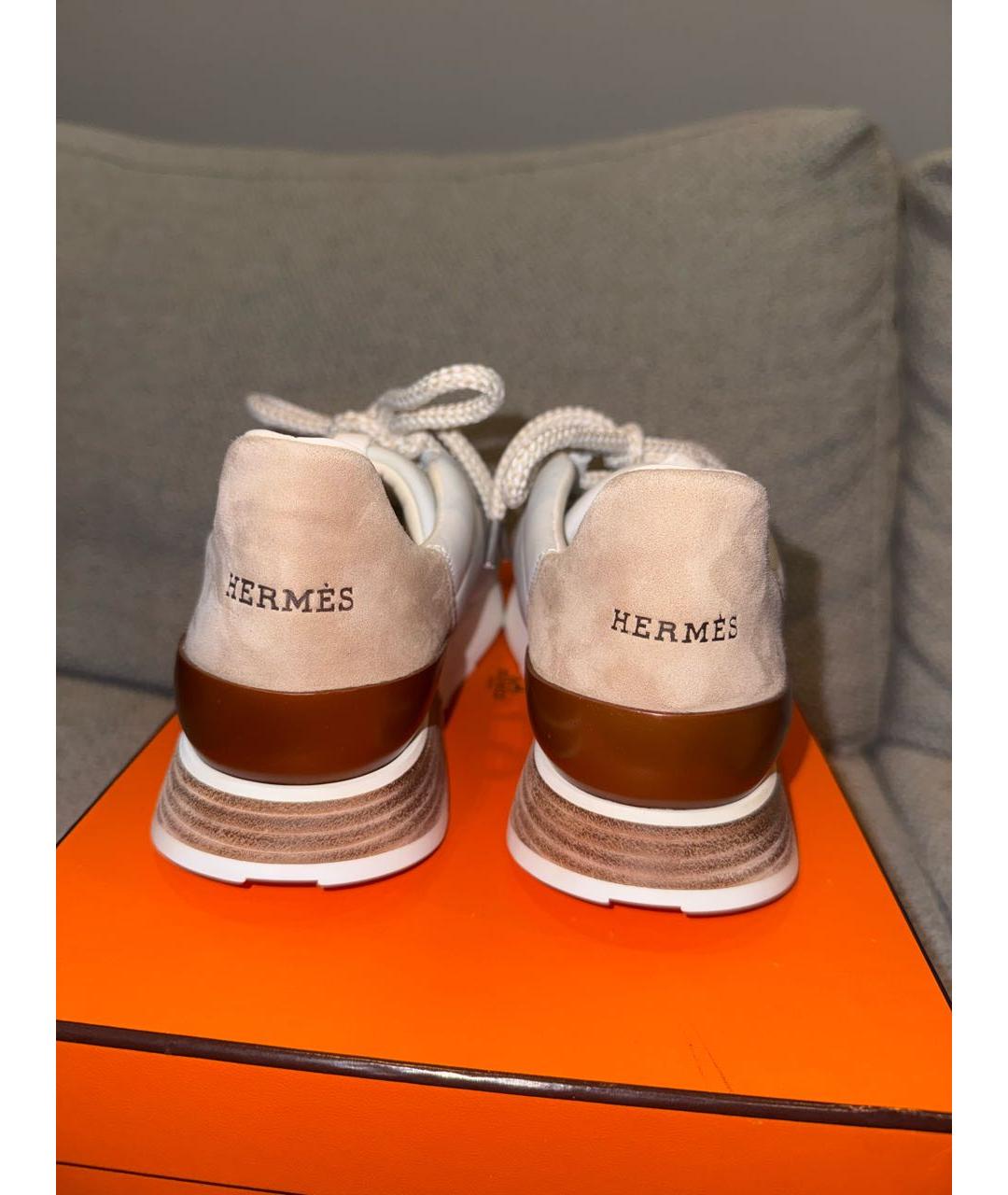 HERMES Белые неопреновые кроссовки, фото 4