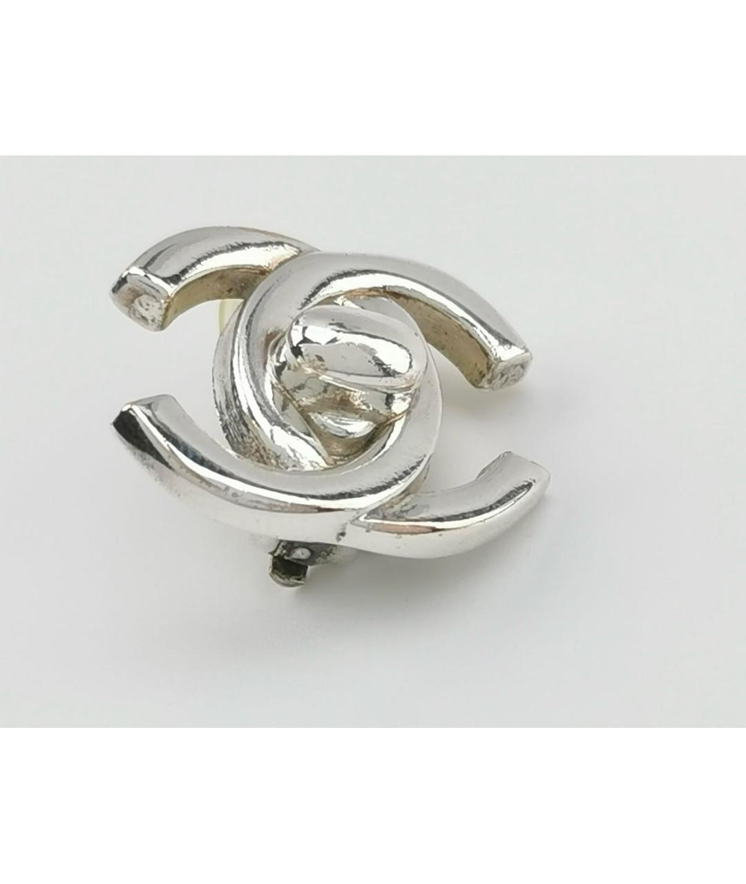 CHANEL Серебряные металлические серьги, фото 4