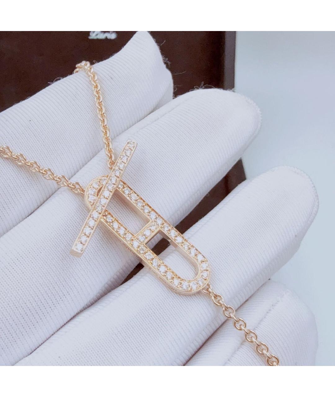 HERMES Розовое колье из розового золота, фото 6
