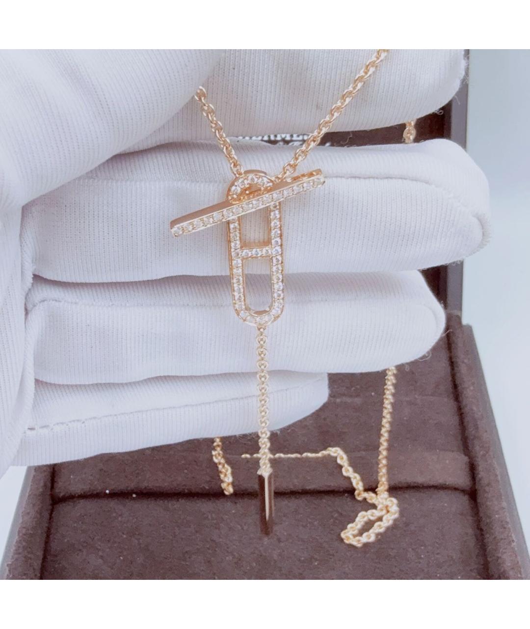 HERMES Розовое колье из розового золота, фото 3