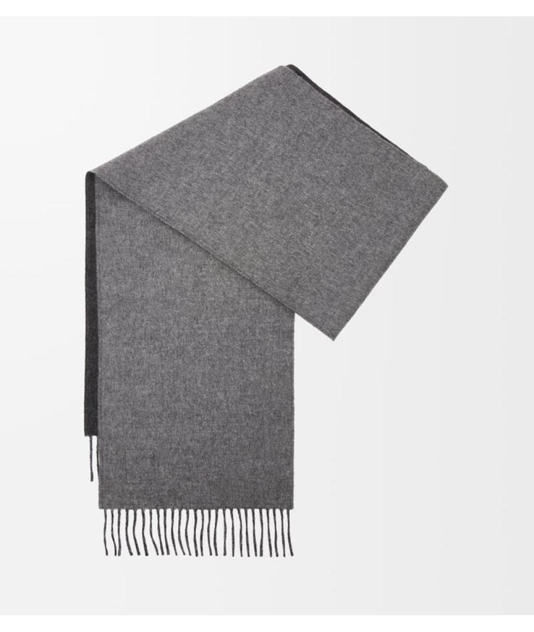 LOEWE Антрацитовый шерстяной шарф, фото 3
