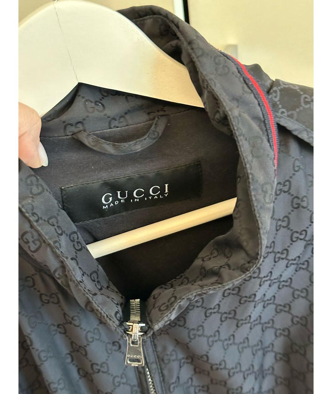 GUCCI Темно-синяя полиамидовая куртка, фото 3