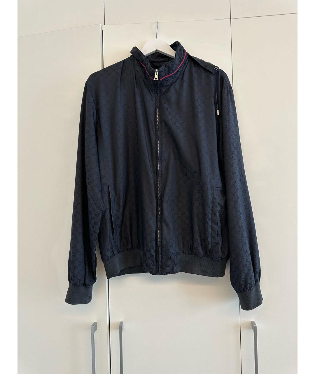 GUCCI Темно-синяя полиамидовая куртка, фото 8