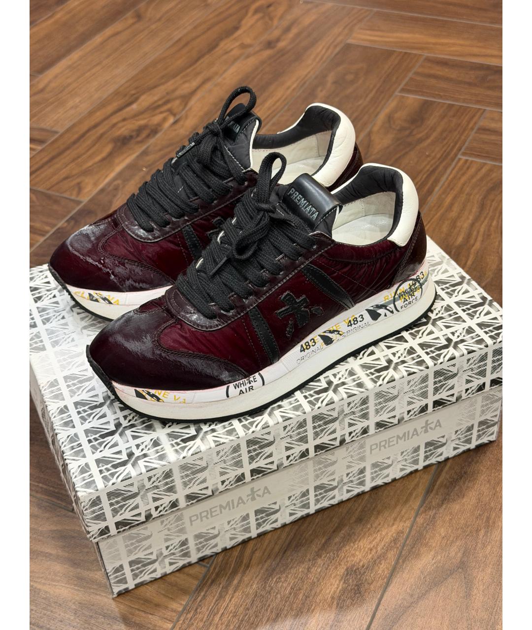 PREMIATA Бордовые текстильные кроссовки, фото 5