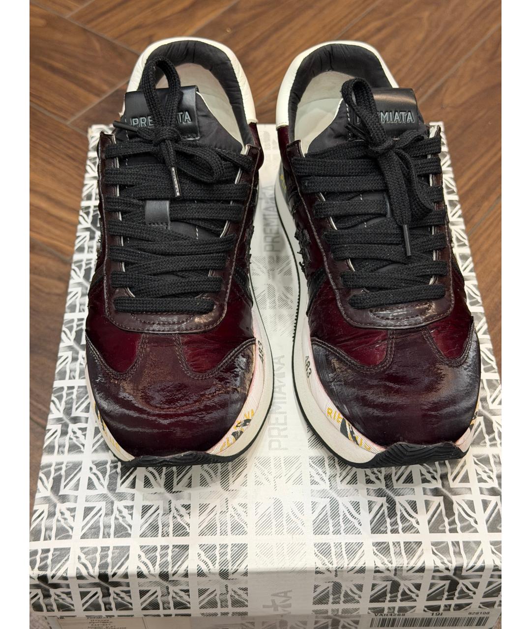 PREMIATA Бордовые текстильные кроссовки, фото 6